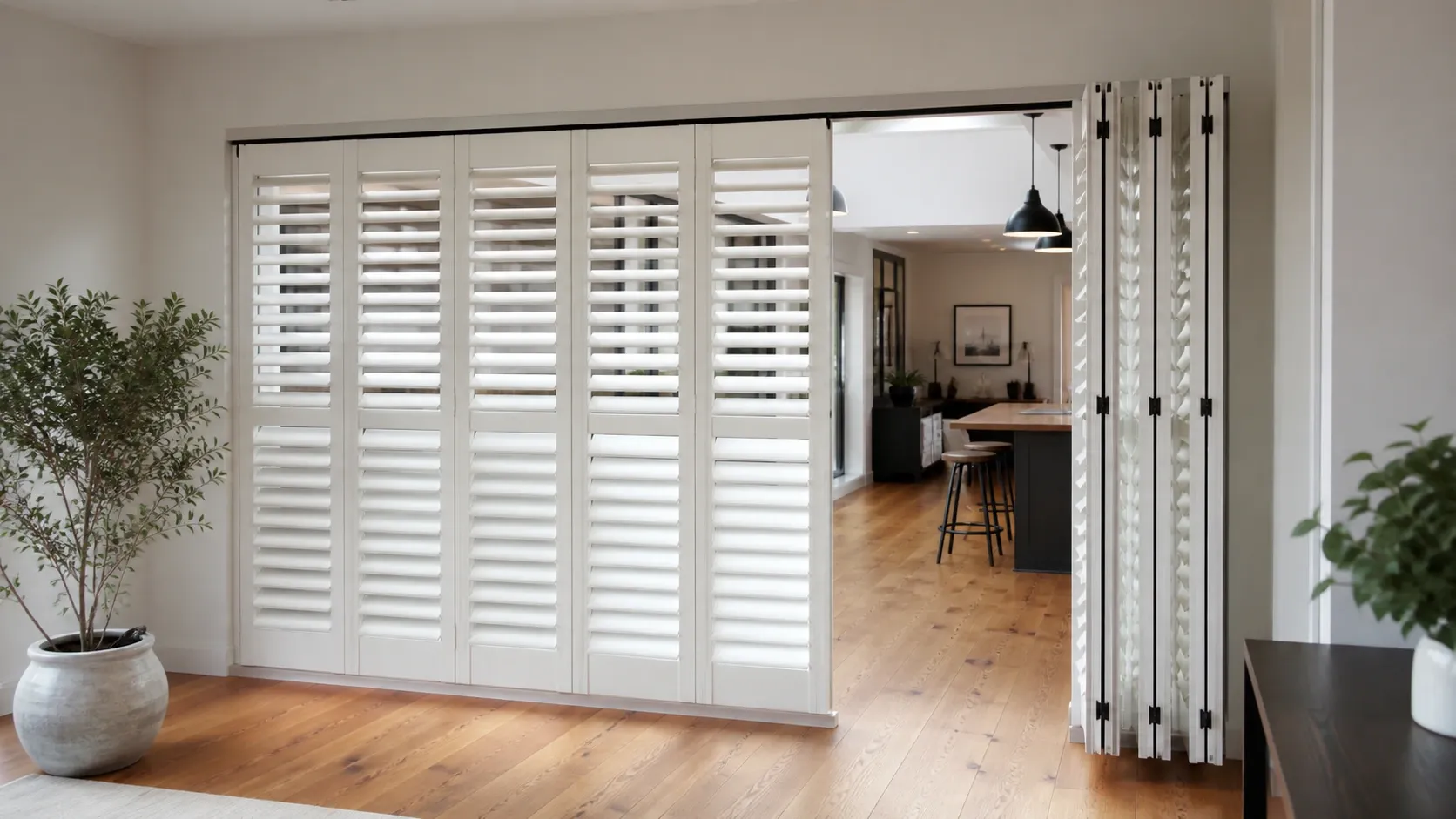 Folding shutter panels used for a wide opening
