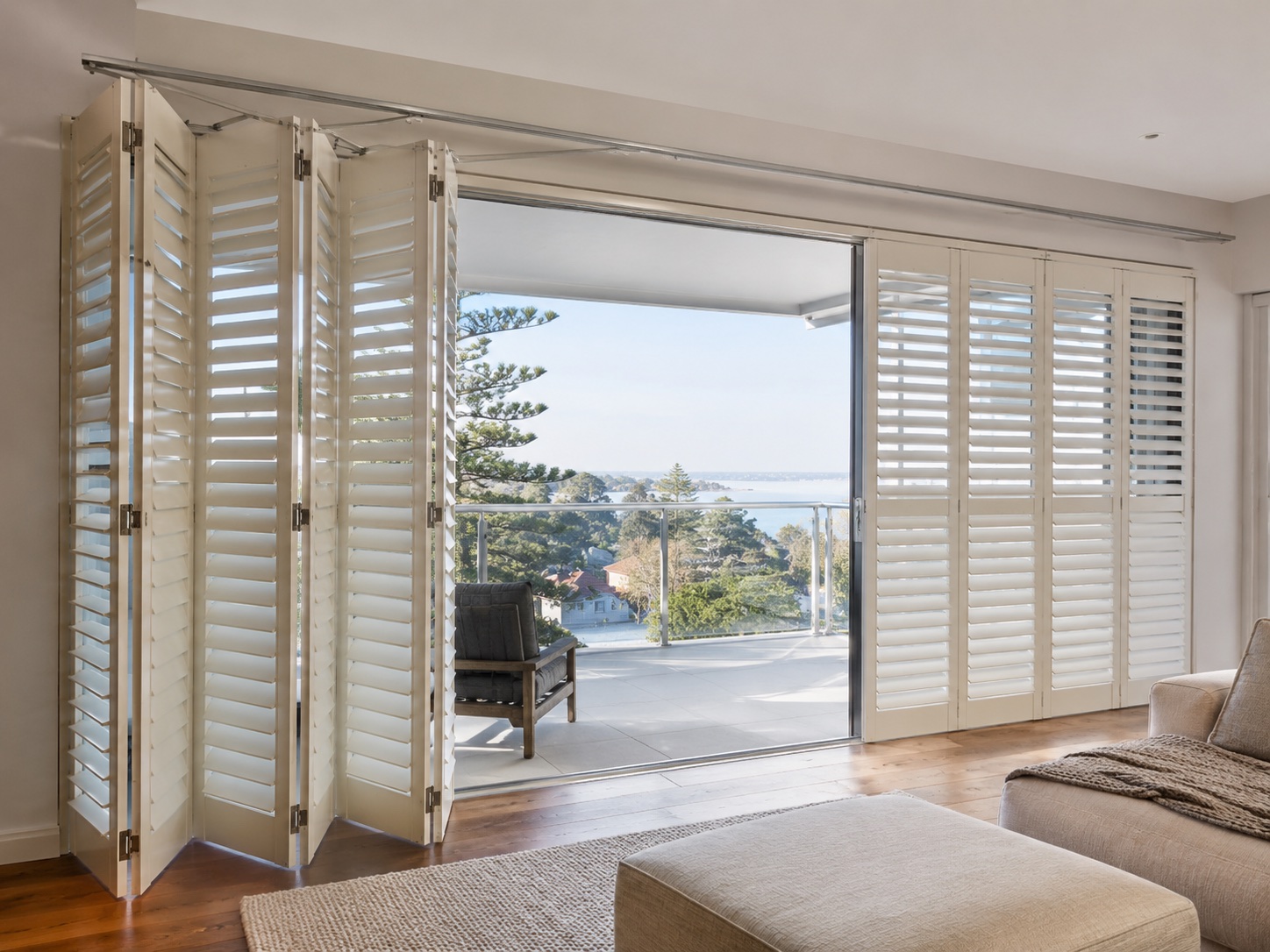 Sliding and folding shutter system installed for a wide opening