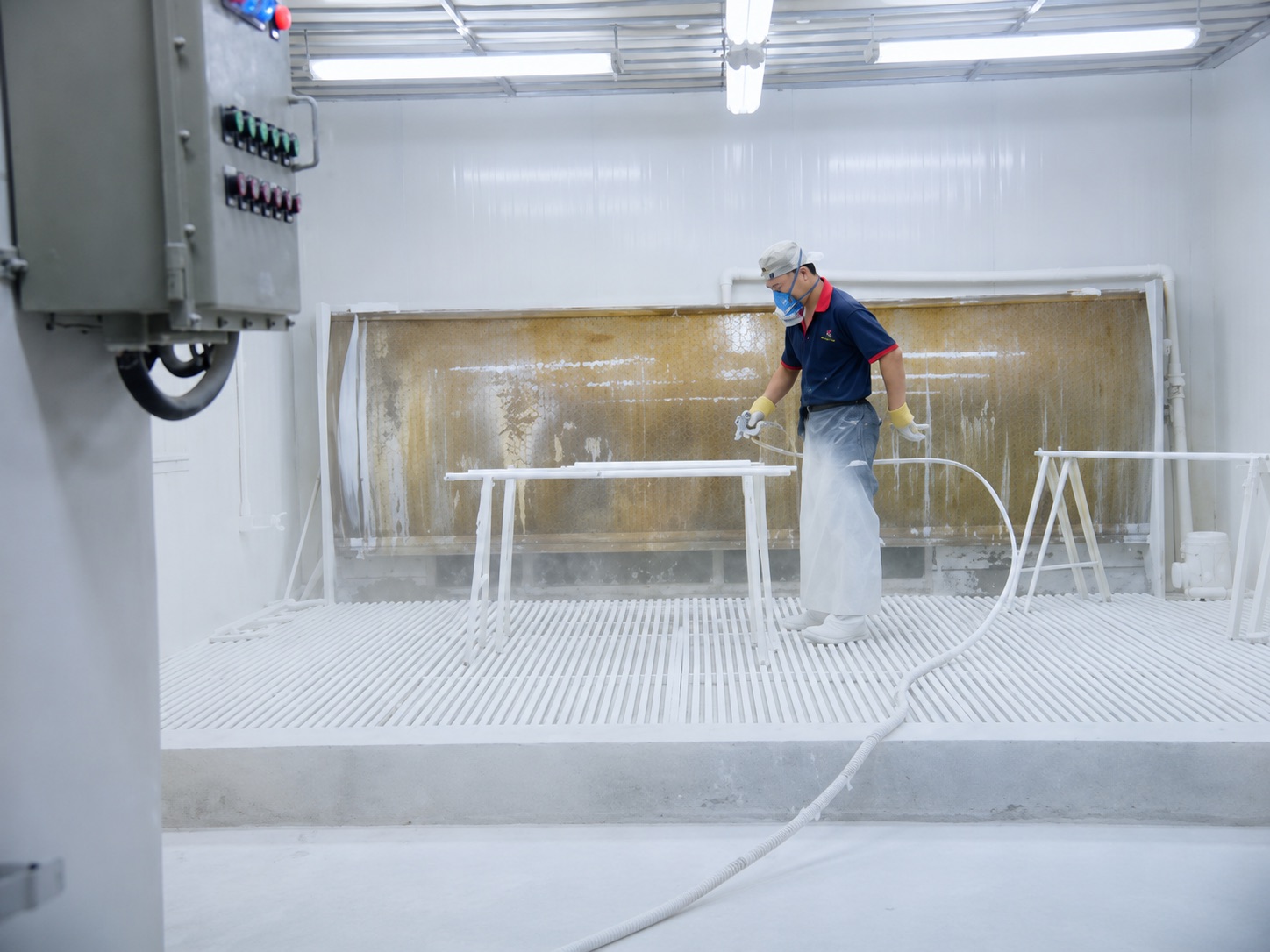 Controlled coating process for shutter components